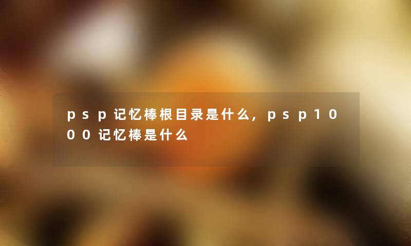 psp记忆棒根目录是什么,psp1000记忆棒是什么