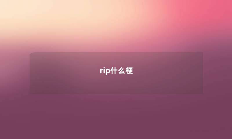rip什么梗