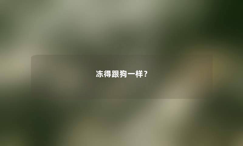 冻得跟狗一样？