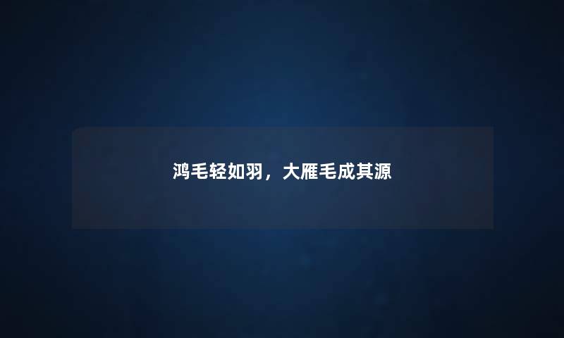 鸿毛轻如羽，大雁毛成其源
