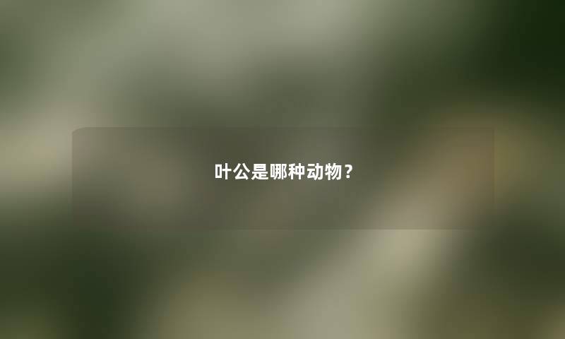 叶公是哪种动物？