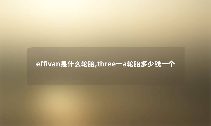 effivan是什么轮胎,three一a轮胎多少钱一个