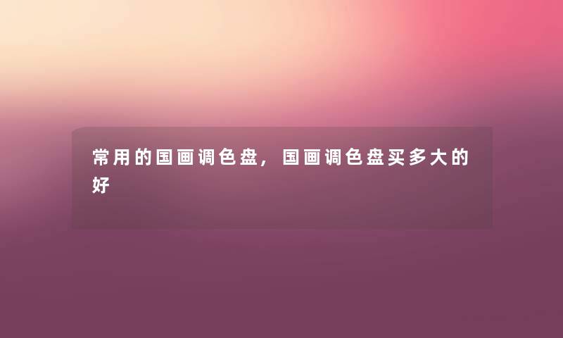 常用的国画调色盘,国画调色盘买多大的好