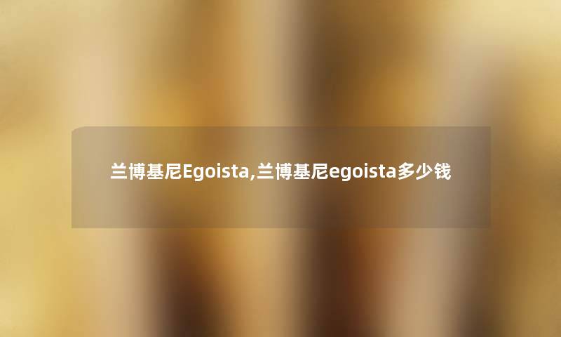 兰博基尼Egoista,兰博基尼egoista多少钱