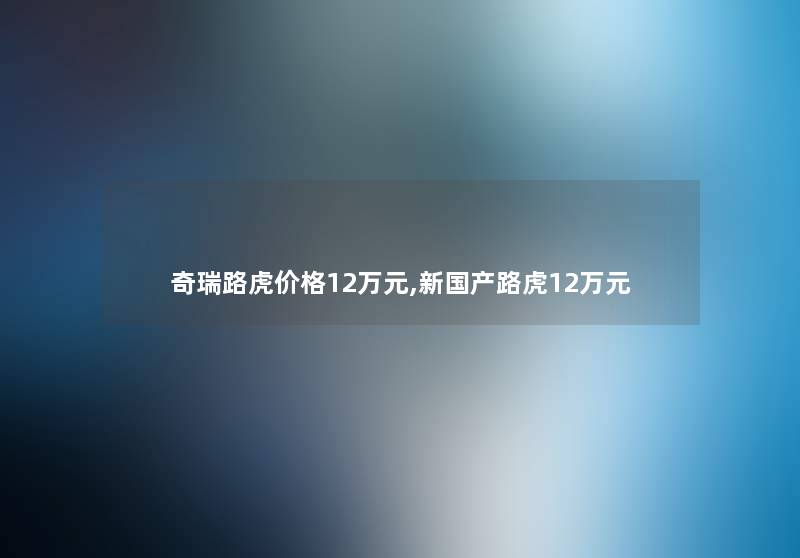 奇瑞路虎价格12万元,新国产路虎12万元