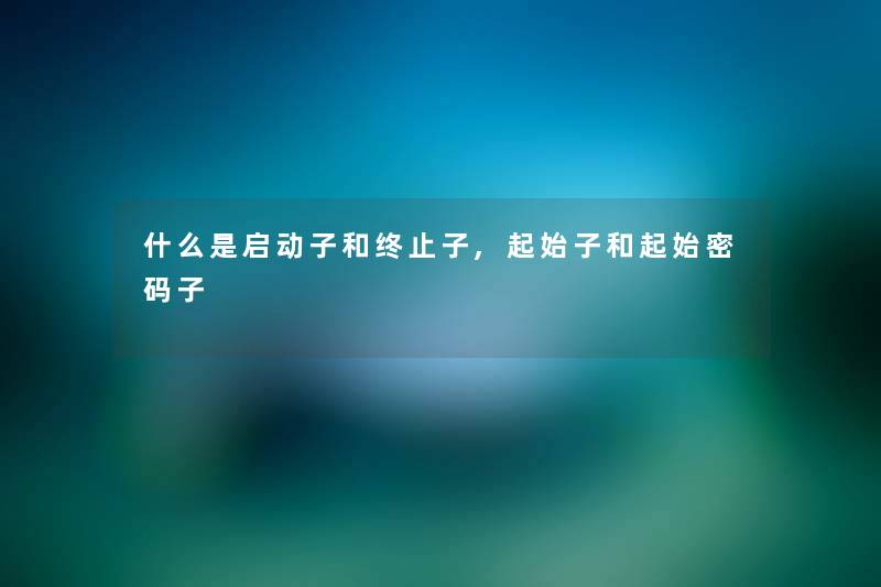 什么是启动子和终止子,起始子和起始密码子