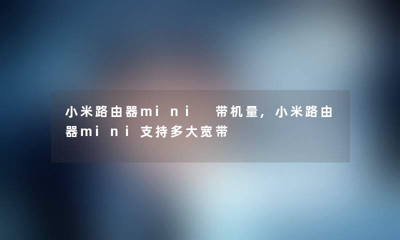 小米路由器mini 带机量,小米路由器mini支持多大宽带