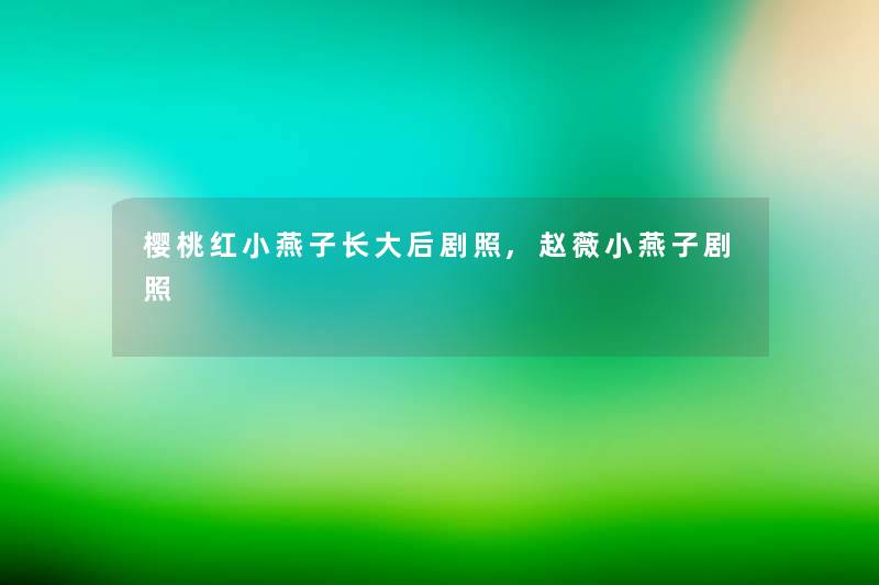 樱桃红小燕子长大后剧照,赵薇小燕子剧照