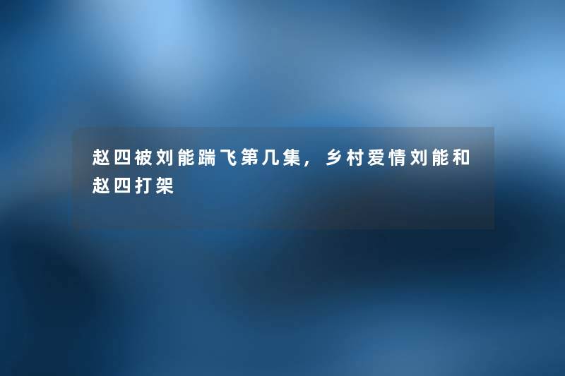 赵四被刘能踹飞第几集,乡村爱情刘能和赵四打架