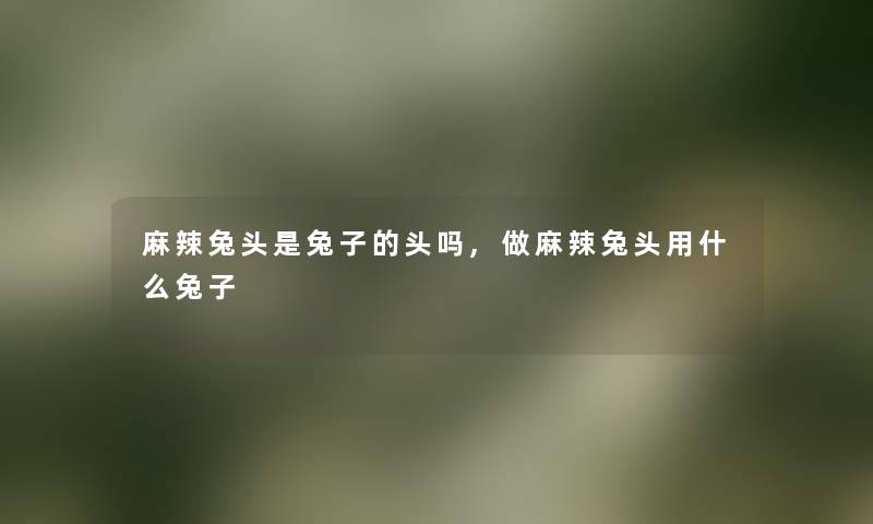 麻辣兔头是兔子的头吗,做麻辣兔头用什么兔子