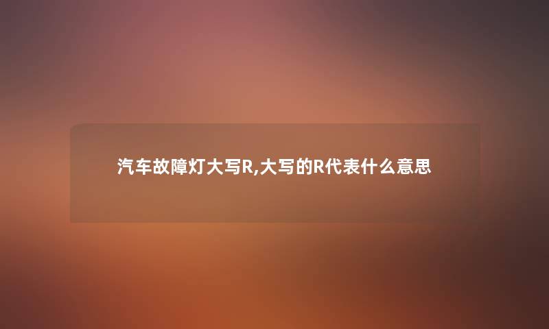 汽车故障灯大写R,大写的R代表什么意思