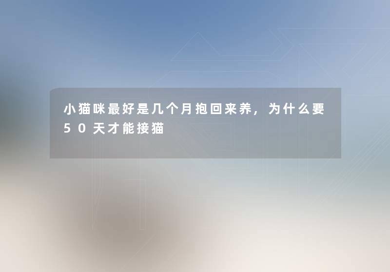 小猫咪好是几个月抱回来养,为什么要50天才能接猫