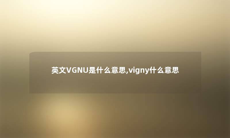 英文VGNU是什么意思,vigny什么意思