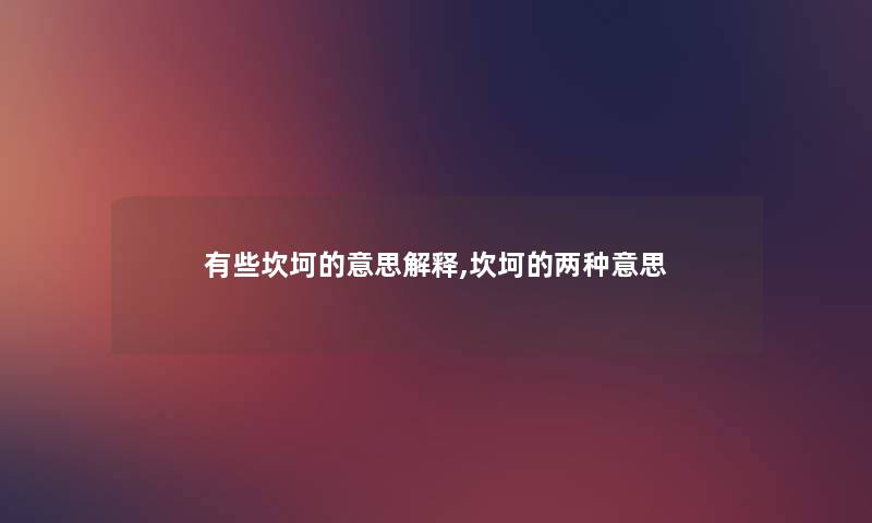 有些坎坷的意思解释,坎坷的两种意思