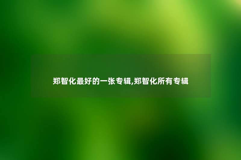 郑智化好的一张专辑,郑智化所有专辑