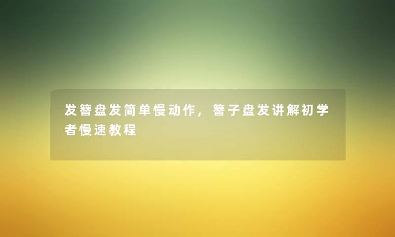 发簪盘发简单慢动作,簪子盘发讲解初学者慢速教程