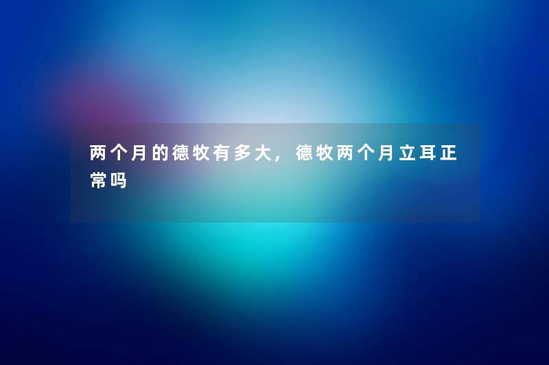 两个月的德牧有多大,德牧两个月立耳正常吗