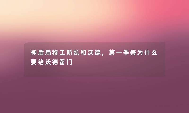 神盾局特工斯凯和沃德,第一季梅为什么要给沃德留门