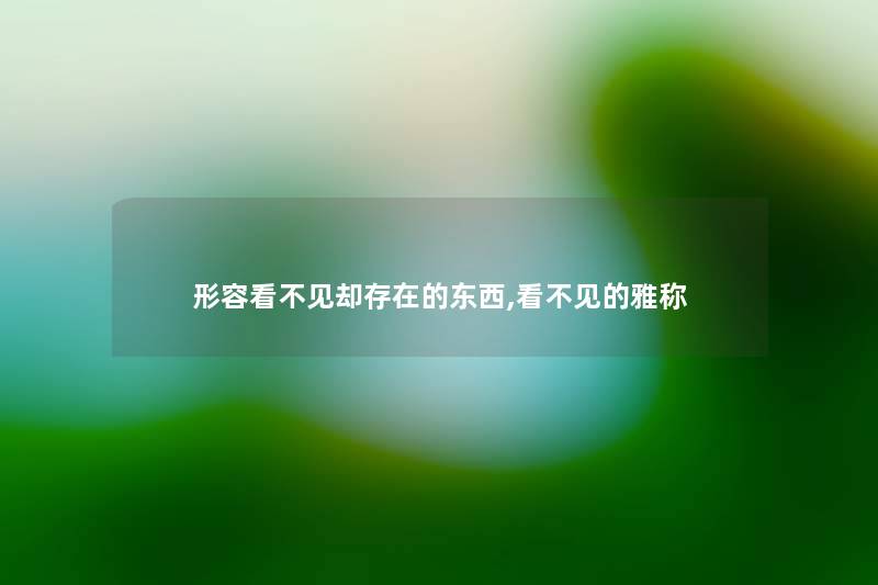 形容看不见却存在的东西,看不见的雅称