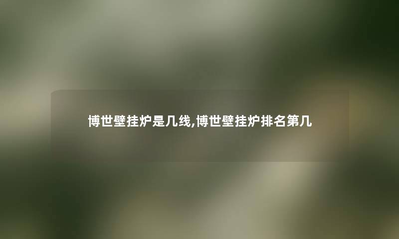 博世壁挂炉是几线,博世壁挂炉推荐第几