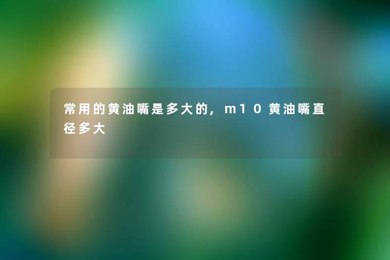 常用的黄油嘴是多大的,m10黄油嘴直径多大