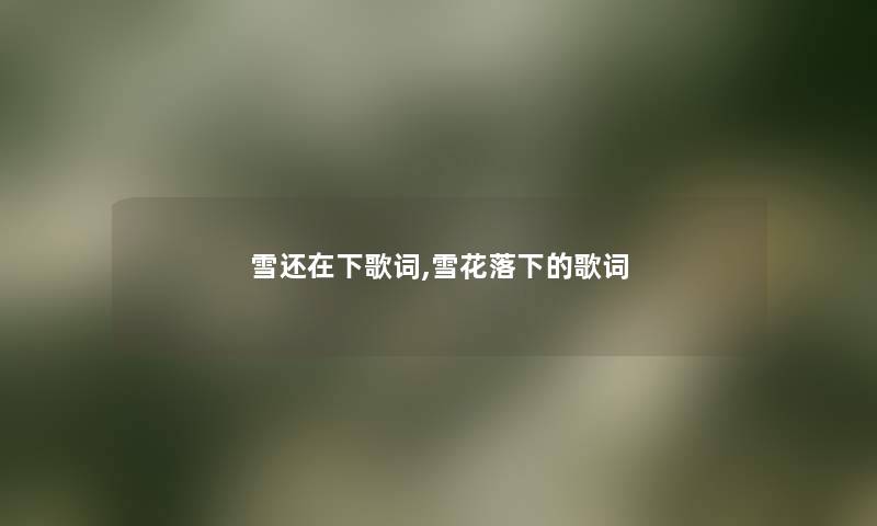 雪还在下歌词,雪花落下的歌词 雪还在下歌词,雪花落下的歌词