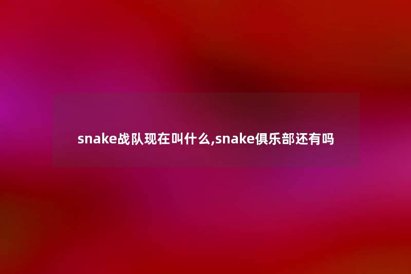 snake战队现在叫什么,snake俱乐部还有吗