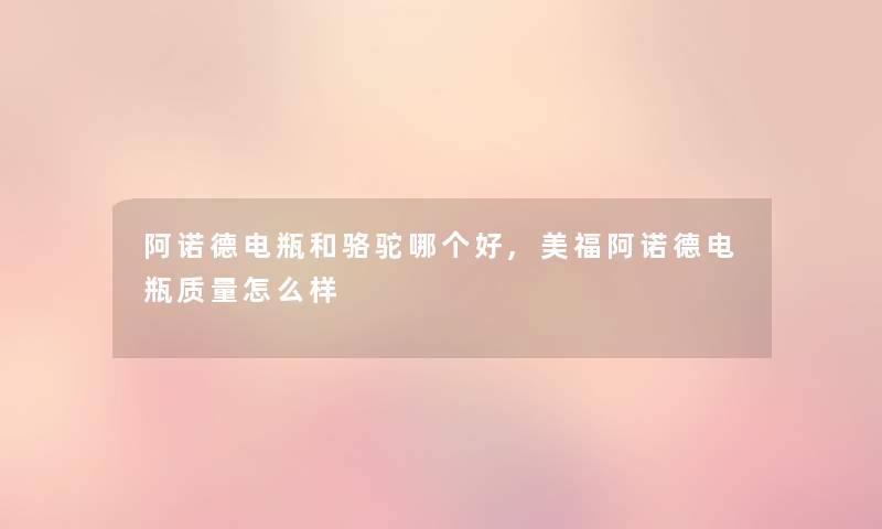 阿诺德电瓶和骆驼哪个好,美福阿诺德电瓶质量怎么样