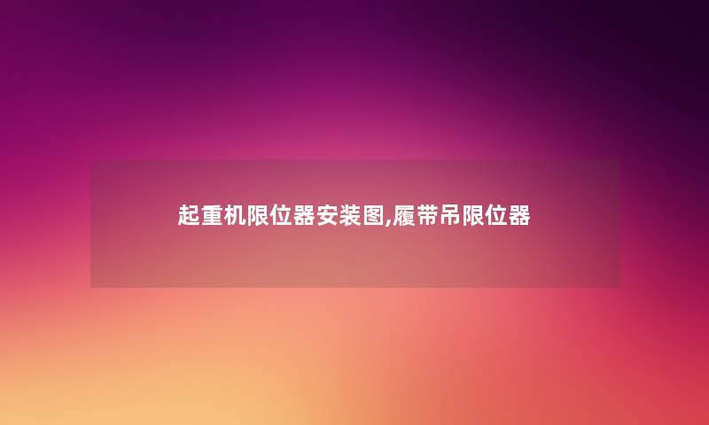 起重机限位器安装图,履带吊限位器 起重机限位器安装图,履带吊限位器
