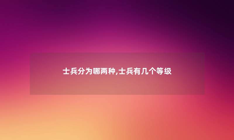 士兵分为哪两种,士兵有几个等级 士兵分为哪两种,士兵有几个等级