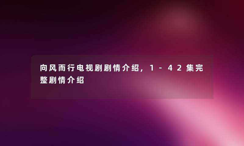 向风而行电视剧剧情介绍,1-42集完整剧情介绍 向风而行电视剧剧情介绍,1-42集完整剧情介绍