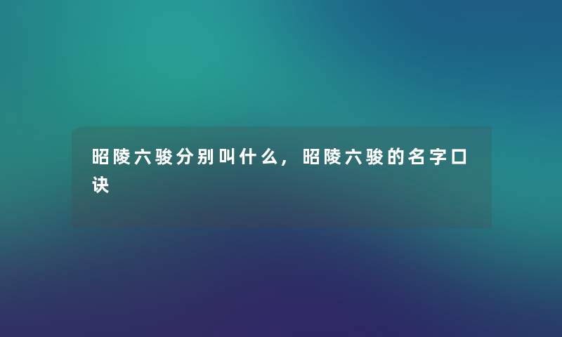 昭陵六骏分别叫什么,昭陵六骏的名字口诀 昭陵六骏分别叫什么,昭陵六骏的名字口诀