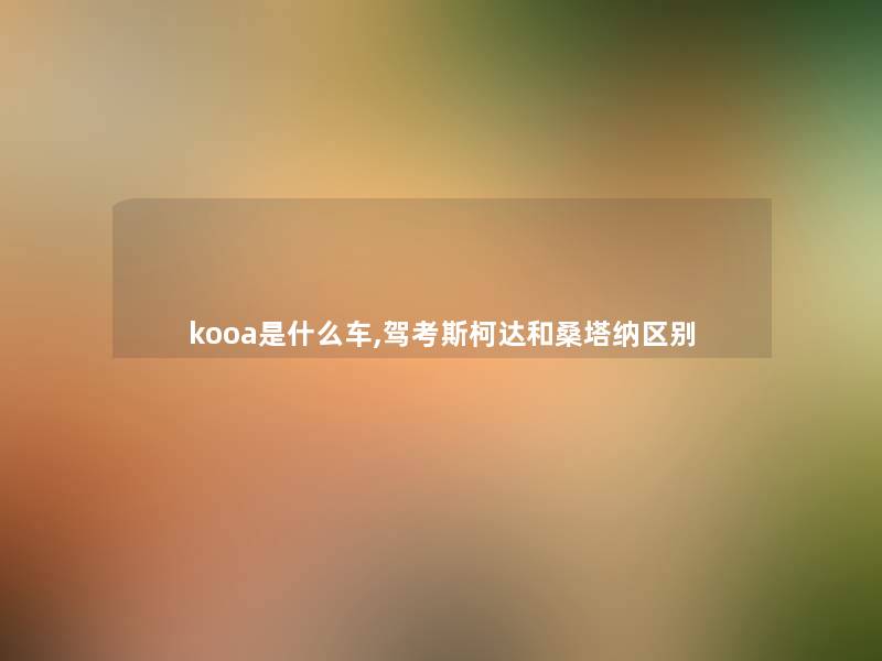 kooa是什么车,驾考斯柯达和桑塔纳区别
